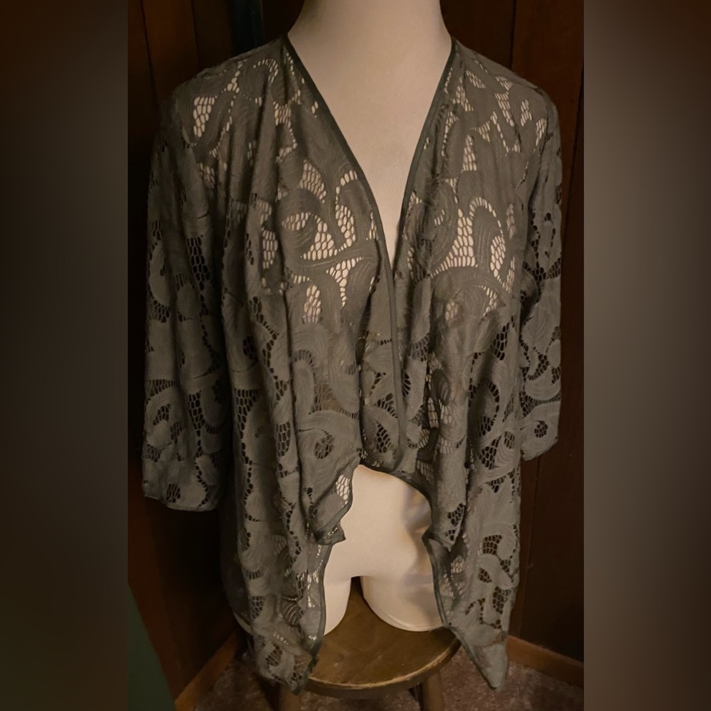 Chicos lace jacket coverup